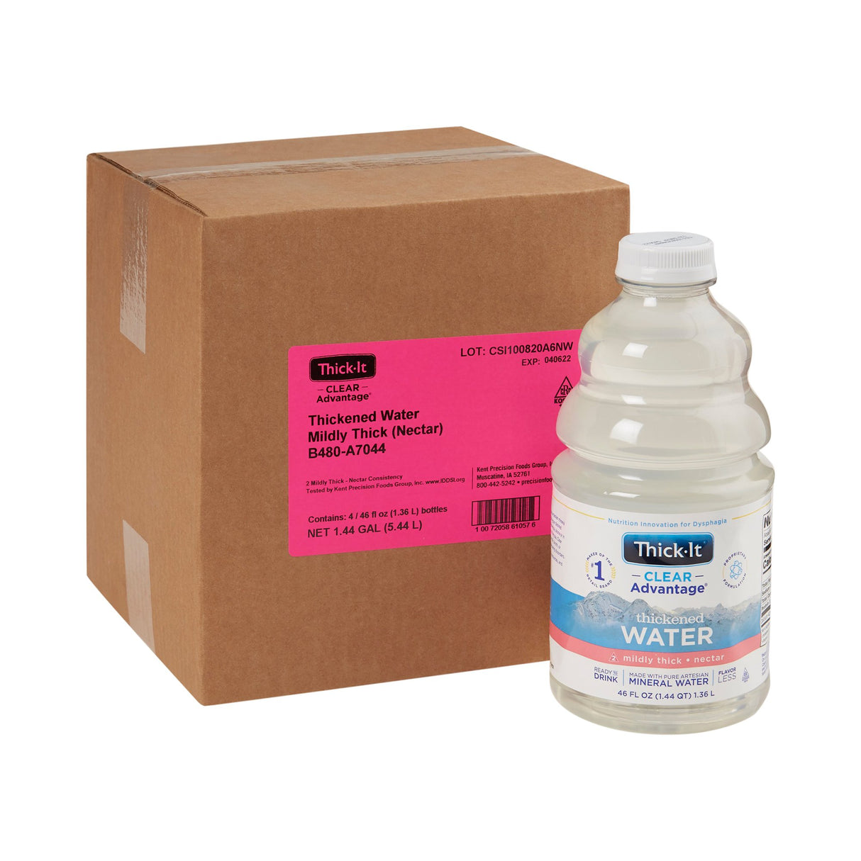 Thickened Water Thick-It® Clear Advantage® 46 oz. Bottle Unflavored Liquid IDDSI Level 2 Mildly Thick - BeHope