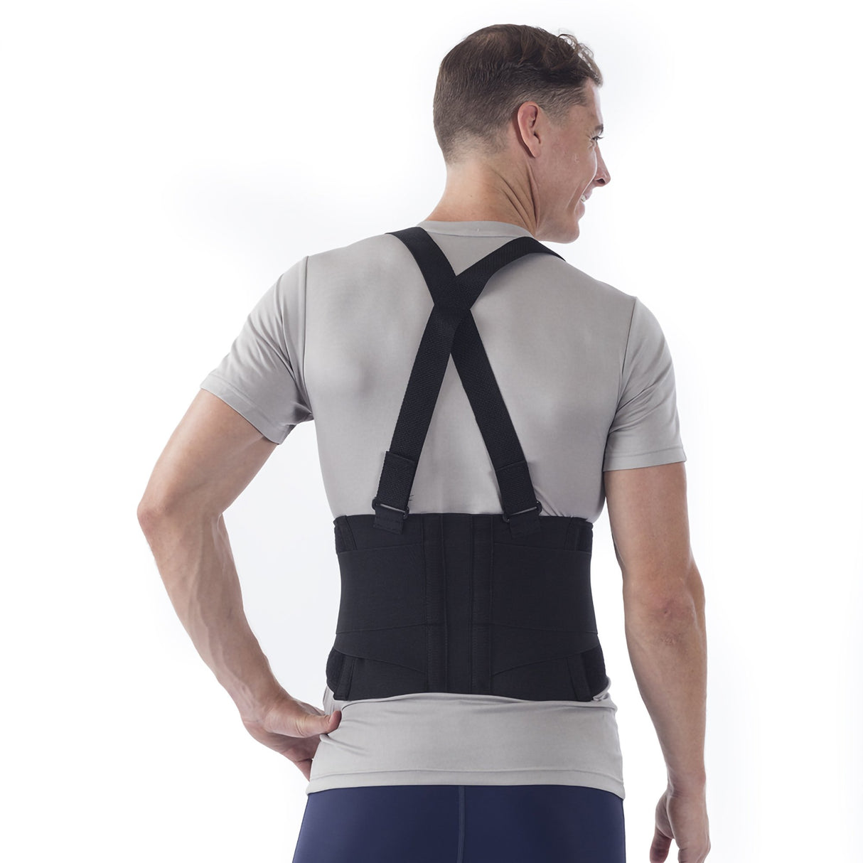 Occupational Back Support NYOrtho Deluxe X-Large Hook and Loop Closure 38 to 42 Inch Waist Circumference 9 Inch Back Height Adult - BeHope