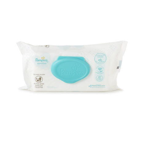 Baby Wipe Pampers® Sensitive Soft Pack Unscented 56 Count - BeHope