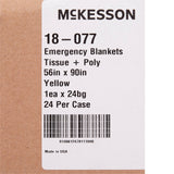 Emergency Blanket McKesson 56 X 90 Inch Tissue / Poly Laminate 10 oz. - BeHope