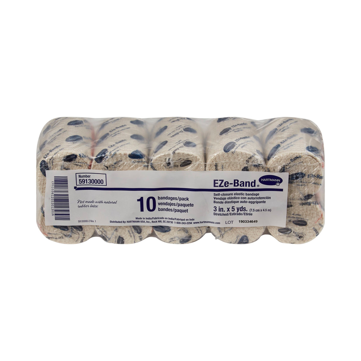 Elastic Bandage Eze-band® Nonsterile Double Hook Loop Closure Orthopedic Grade - BeHope