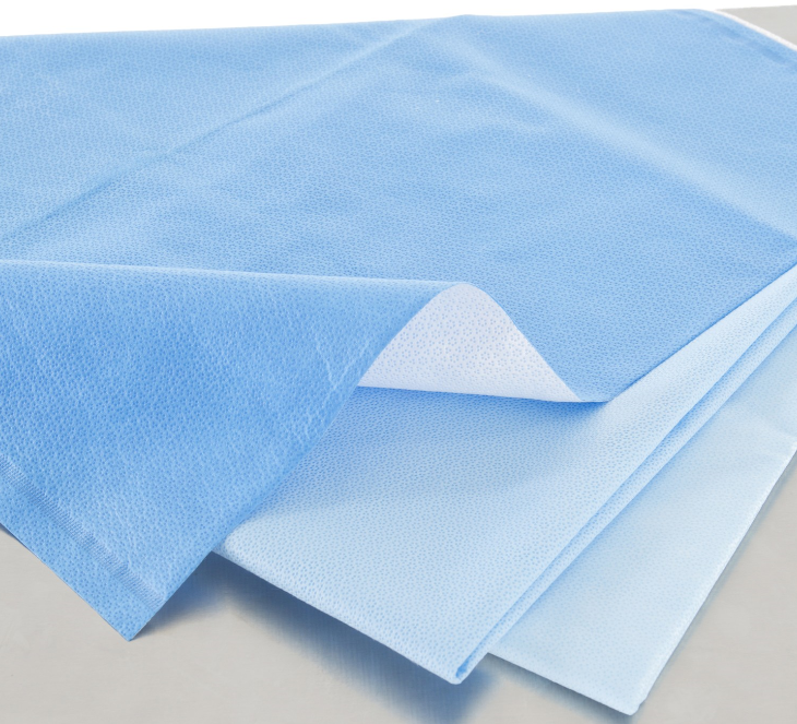 QUICK CHECK* H200 Sterilization Wrap White / Blue 18 X 18 Inch Dual Layer SMS Polypropylene Steam / EO Gas / Hydrogen Peroxide - BeHope