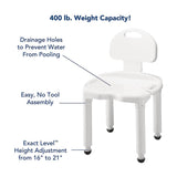 Carex® Bath Bench for Comfortable Shower and Tub Use - BeHope