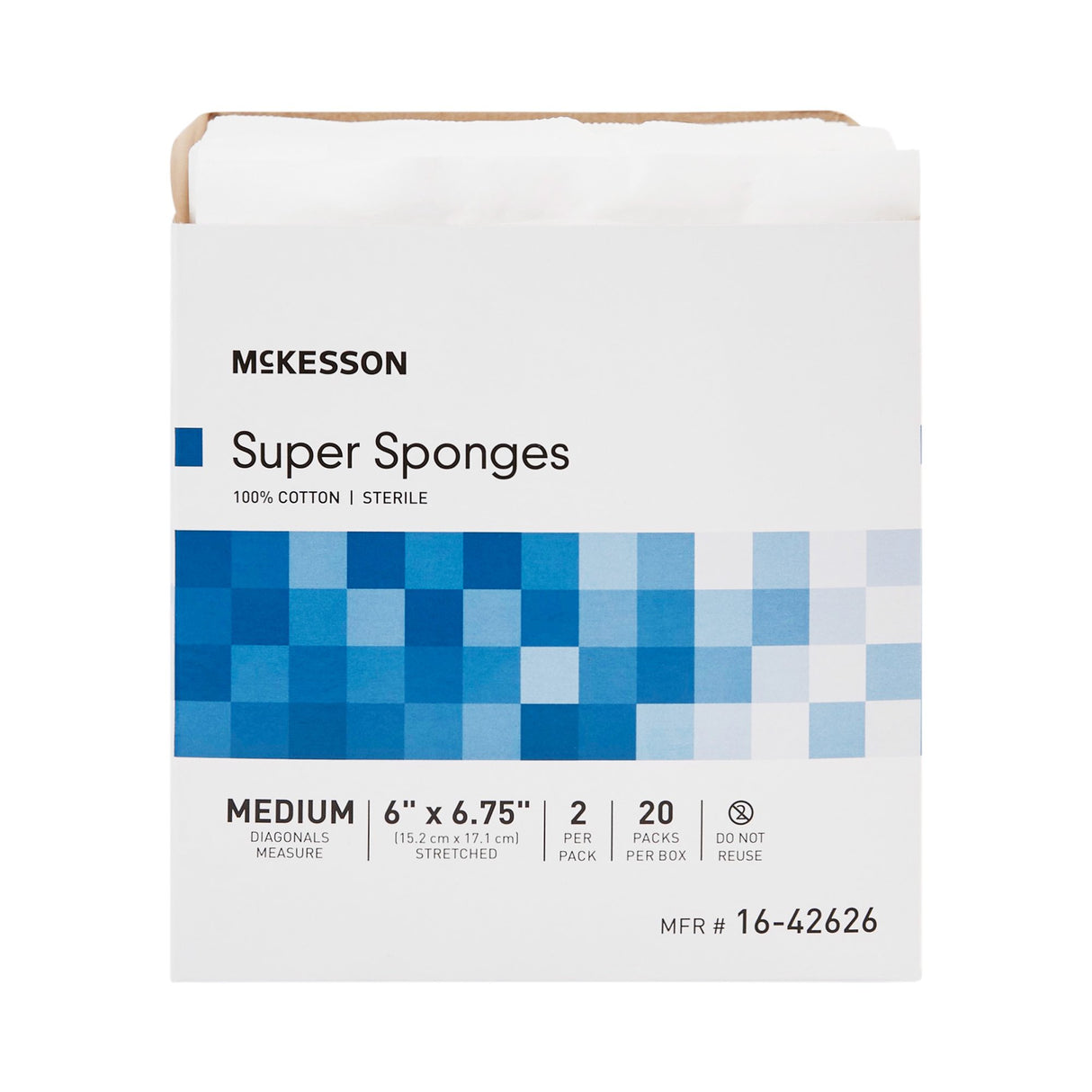Fluff Dressing McKesson 6 X 6-3/4 Inch Sterile 2 per Pack - BeHope