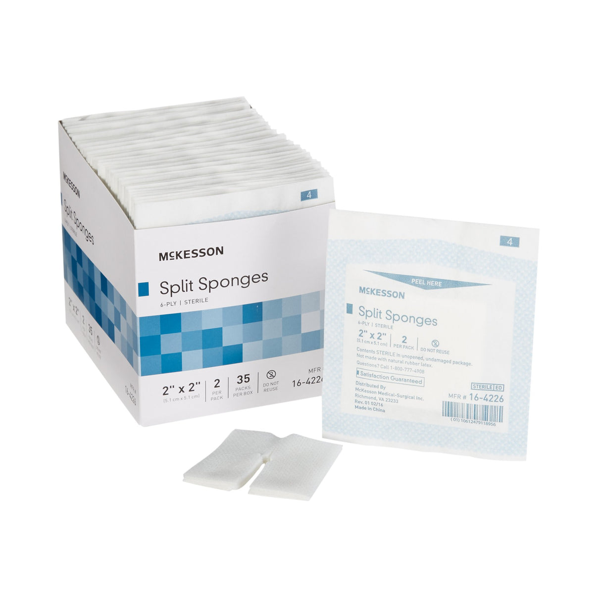 I.V. Sponge McKesson 2 X 2 Inch 6-Ply Sterile 2 per Pack - BeHope