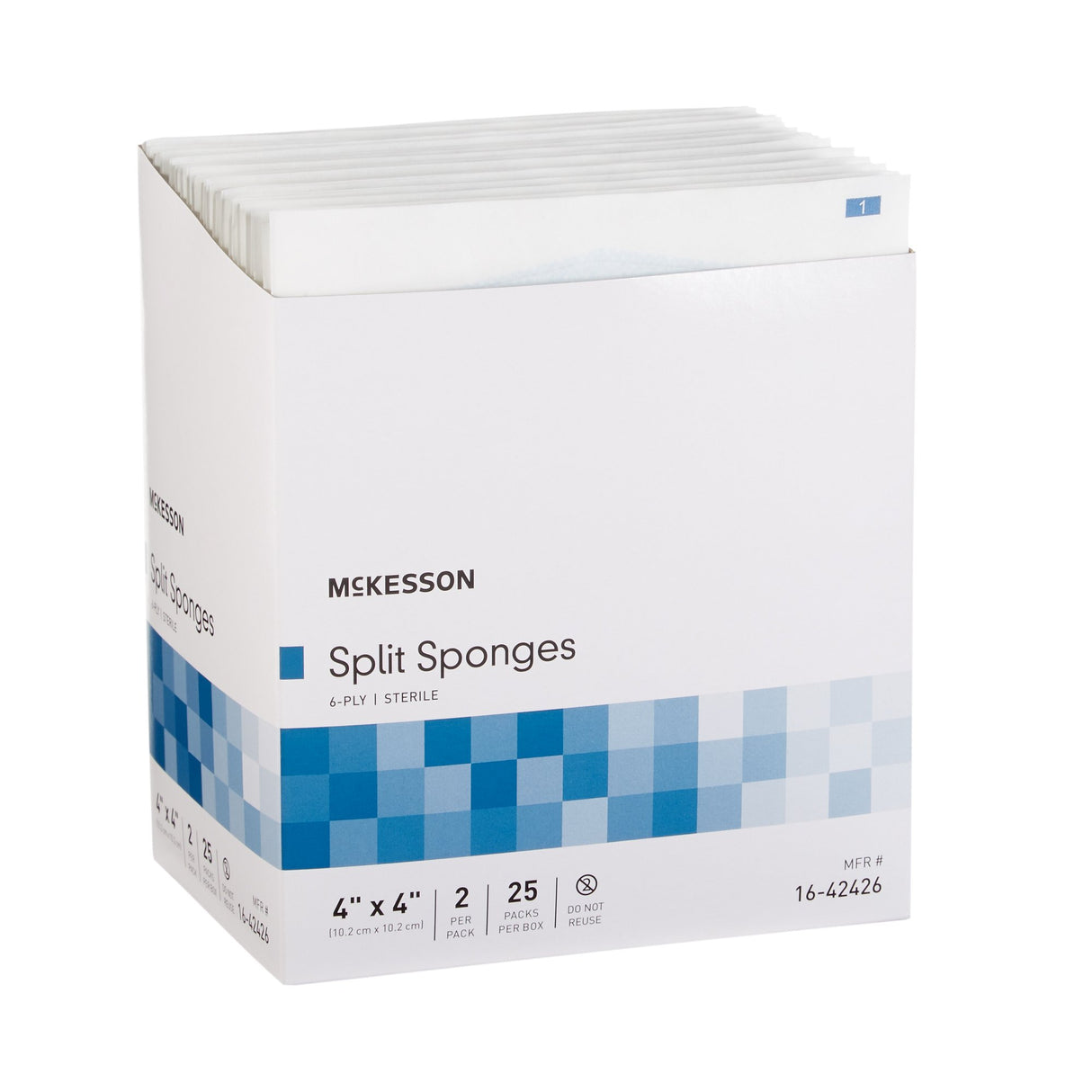 Drain Sponge McKesson 4 X 4 Inch 6-Ply Sterile 2 per Pack - BeHope