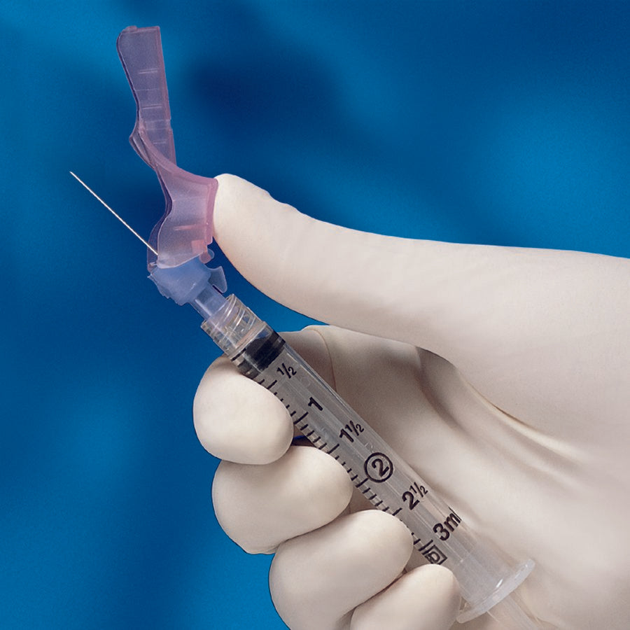 Safety Hypodermic Needle Eclipse™ 1-1/2 Inch Length 21 Gauge Thin Wall Hinged Safety Needle - BeHope