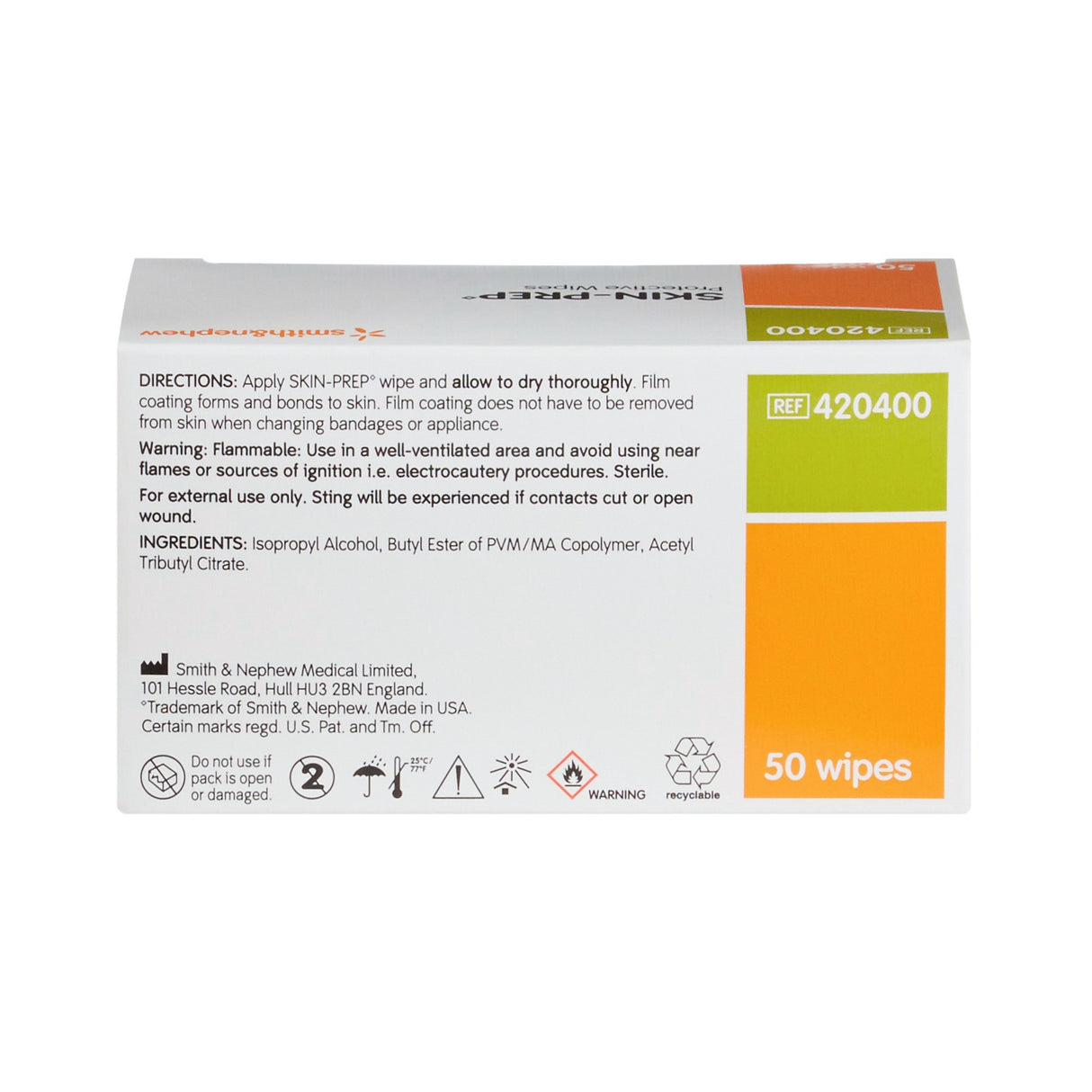 Skin Barrier Wipe Skin-Prep 75 to 100% Strength Isopropyl Alcohol Individual Packet Sterile - BeHope