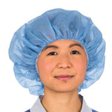 Bouffant Cap One Size Fits Most Blue Elastic Closure - BeHope
