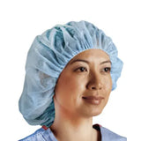 Bouffant Cap One Size Fits Most Blue Elastic Closure - BeHope