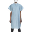 Patient Exam Gown One Size Fits Most Blue / White Print Reusable - BeHope