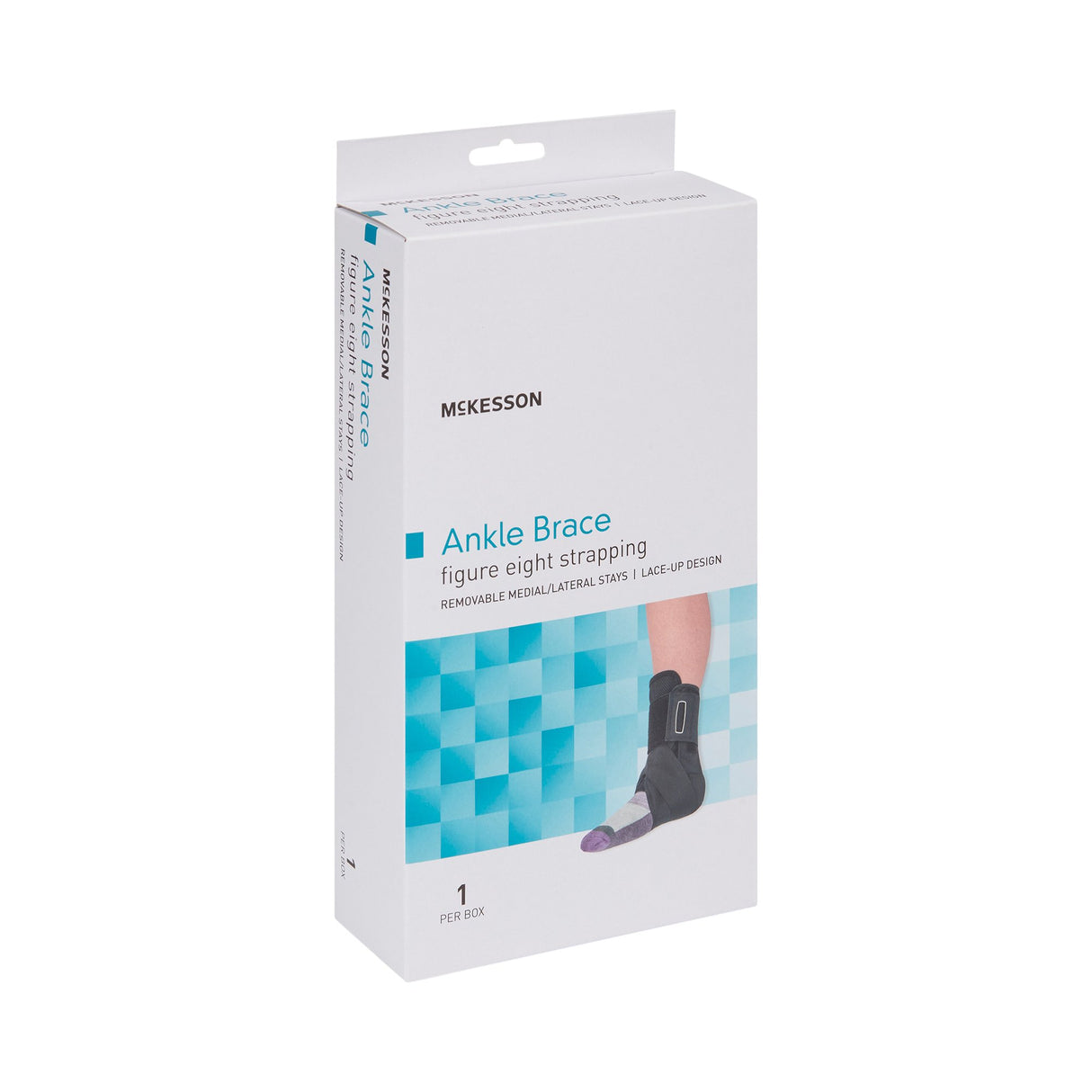 Ankle Brace McKesson Large Lace-Up / Figure-8 Strap / Hook and Loop Closure Foot - BeHope