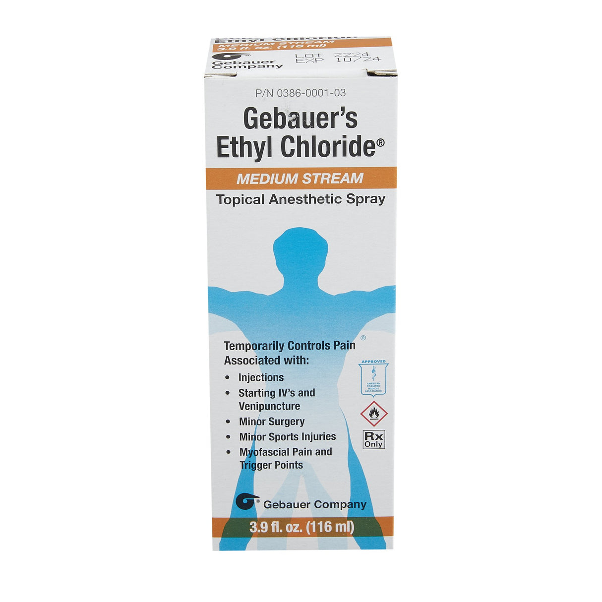 Gebauer's Ethyl Chloride® Ethyl Chloride 100% Medium Stream 115 mL - BeHope