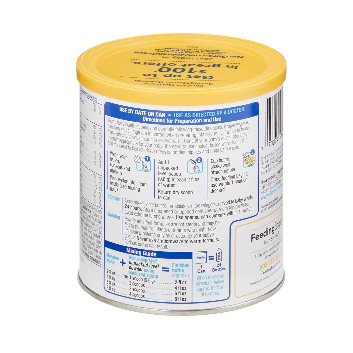 Infant Formula Similac® NeoSure® Unflavored 13.1 oz. Can Powder Premature - BeHope