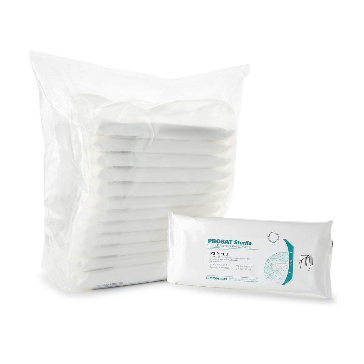 Surface Disinfectant Cleaner PROSAT® Sterile™ Premoistened Cleanroom Manual Pull Wipe 30 Count Pouch Alcohol Scent Sterile - BeHope