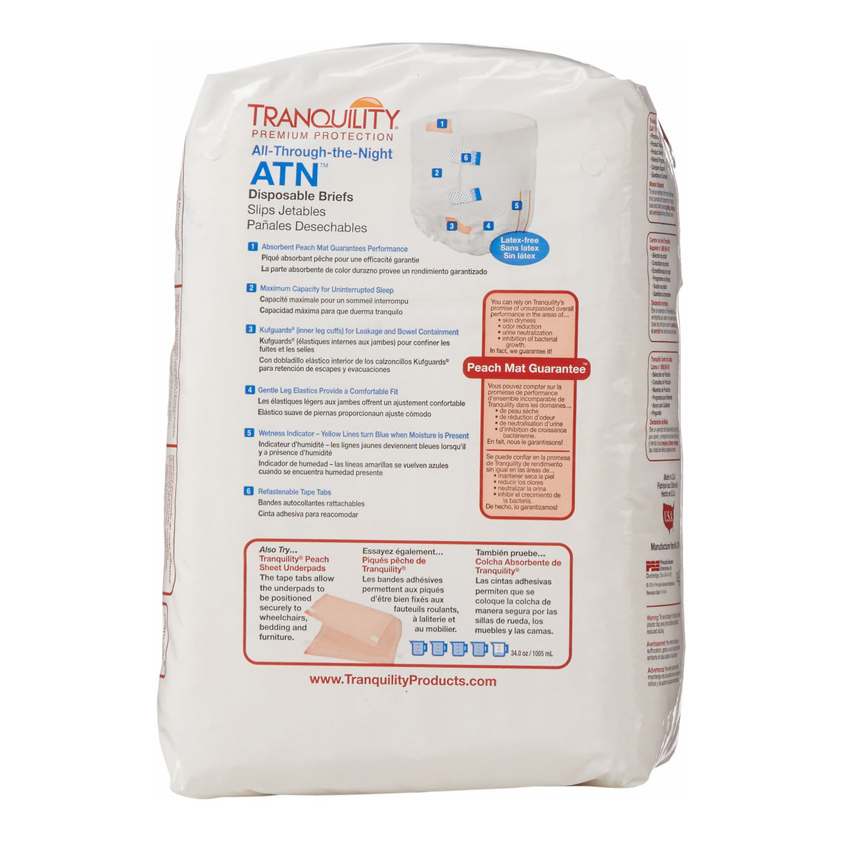 Incontinence Brief Tranquility® ATN Adult Small Unisex Disposable Heavy Absorbency - BeHope