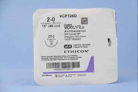 Absorbable Antibacterial Suture Vicryl™ Plus Polyglactin 910 Braided Circle Taper Point Needle - BeHope