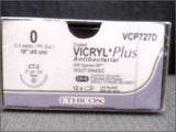 Absorbable Antibacterial Suture with Needle Coated Vicryl™ Plus Polyglactin 910 CT-2 1/2 Circle Taper Point Needle Size 0 Braided - BeHope