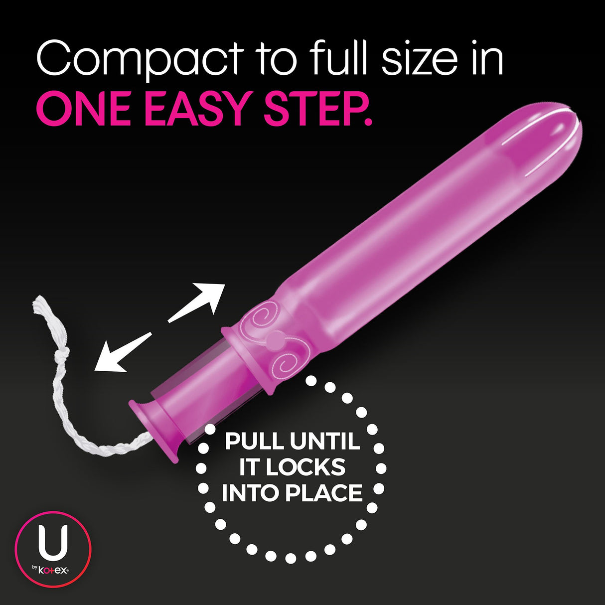 Tampon U by Kotex® Click® Super Plus Absorbency Plastic Applicator Individually Wrapped - BeHope