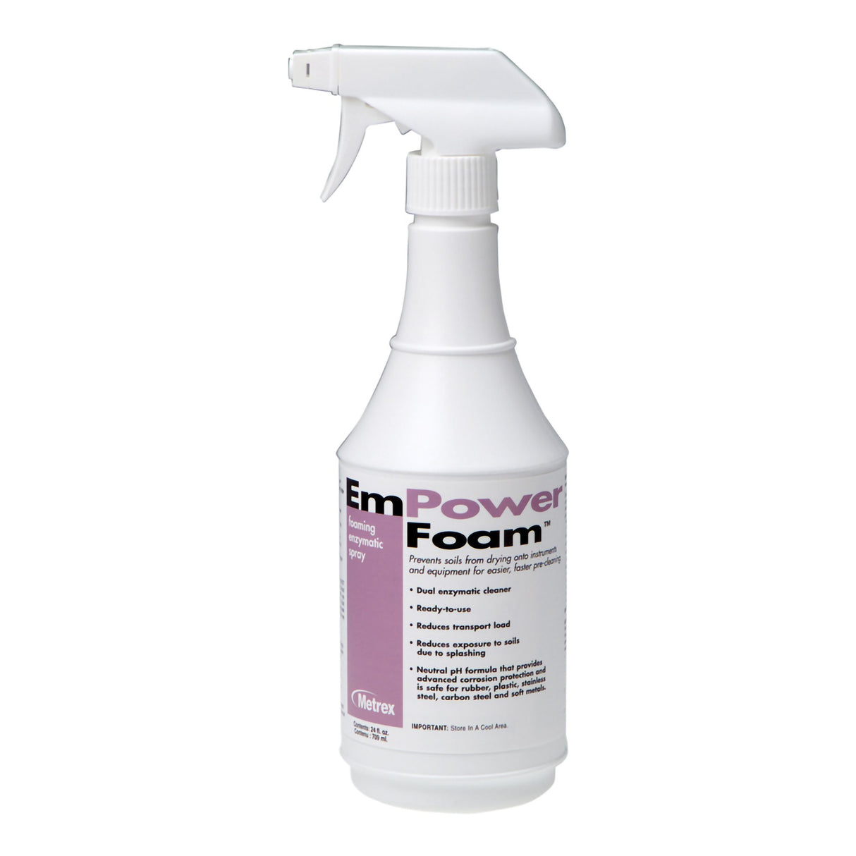 Dual Enzymatic Instrument Detergent EmPower® Foam™ Foam RTU 24 oz. Spray Bottle Unscented - BeHope