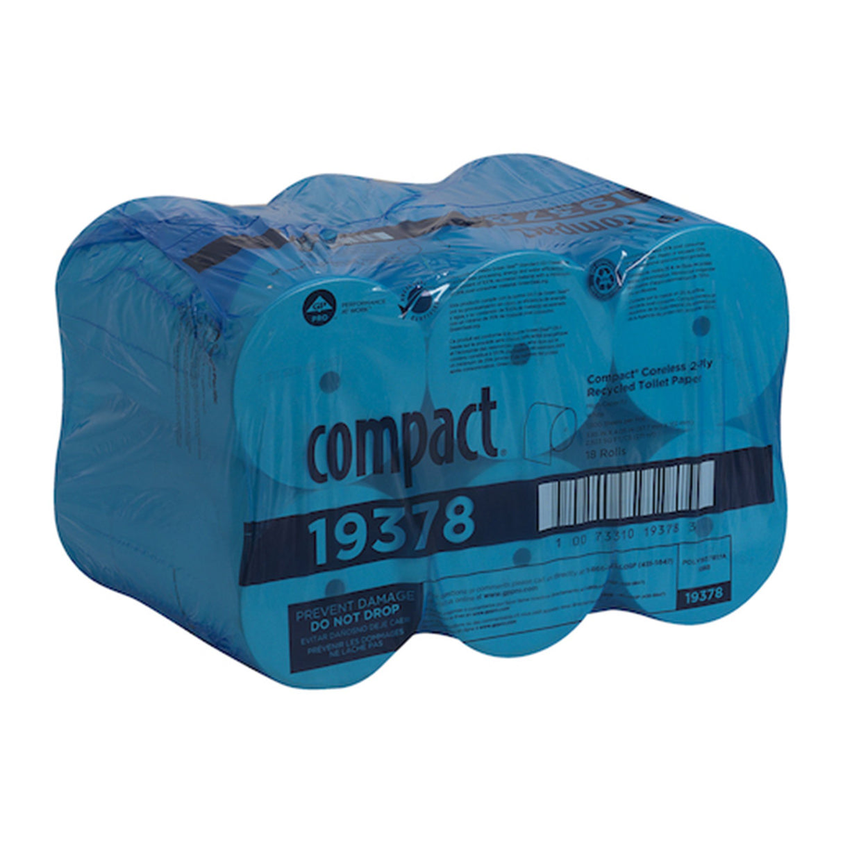 Toilet Tissue Compact® White 2-Ply Standard Size Coreless Roll 1500 Sheets 3-4/5 X 4-1/20 Inch - BeHope