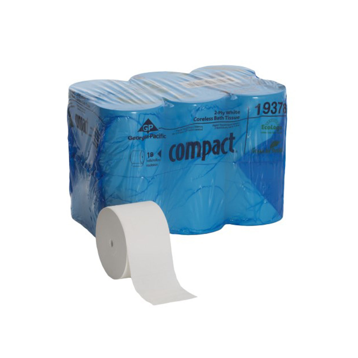 Toilet Tissue Compact® White 2-Ply Standard Size Coreless Roll 1500 Sheets 3-4/5 X 4-1/20 Inch - BeHope