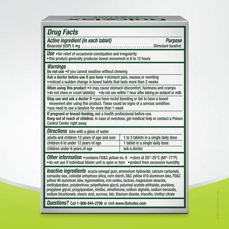 Dulcolax Bisacodyl Laxative Tablets for Constipation and Irregularity - BeHope