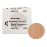 Adhesive Spot Bandage McKesson Plastic Tan 1 Inch Diameter Sterile - BeHope