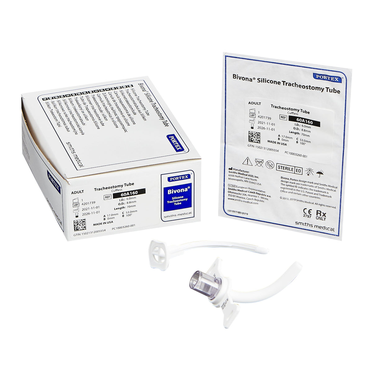 Uncuffed Tracheostomy Tube Bivona® Size 6.0 Adult - BeHope