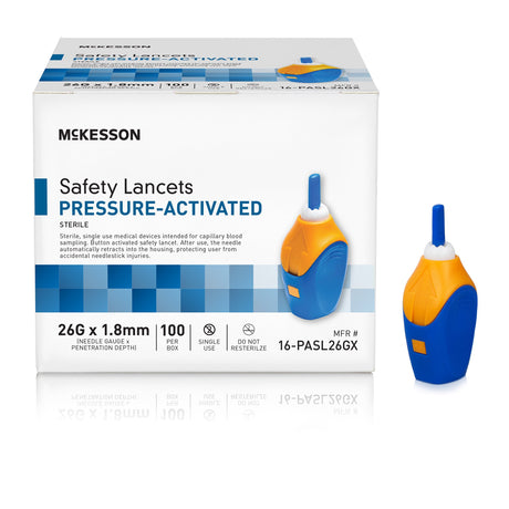 Safety Lancet McKesson 26 Gauge Retractable Pressure Activated Finger - BeHope