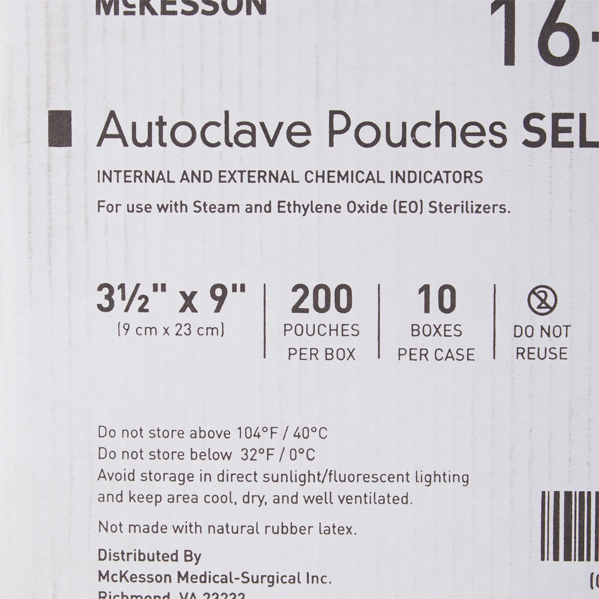 Sterilization Pouch McKesson Ethylene Oxide (EO) Gas / Steam 3-1/2 X 9 Inch Transparent Blue / White Self Seal Paper / Film - BeHope