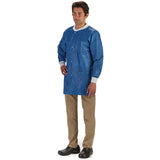 Lab Jacket LabMates® Blue Medium Hip Length SMS Disposable - BeHope