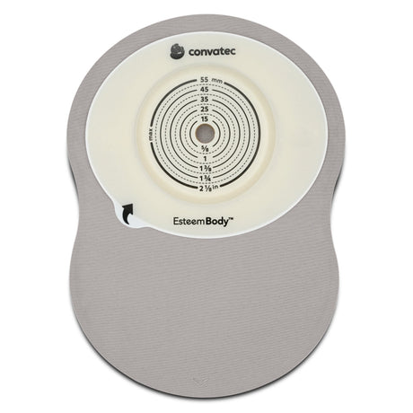 Ostomy Pouch Esteem Body™ One-Piece System 9 Inch Length Deep Convex, Trim To Fit 10 to 35 mm Stoma Closed End - BeHope