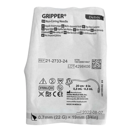 Huber Gripper Infusion Set with Cushioned Needle Platform - BeHope