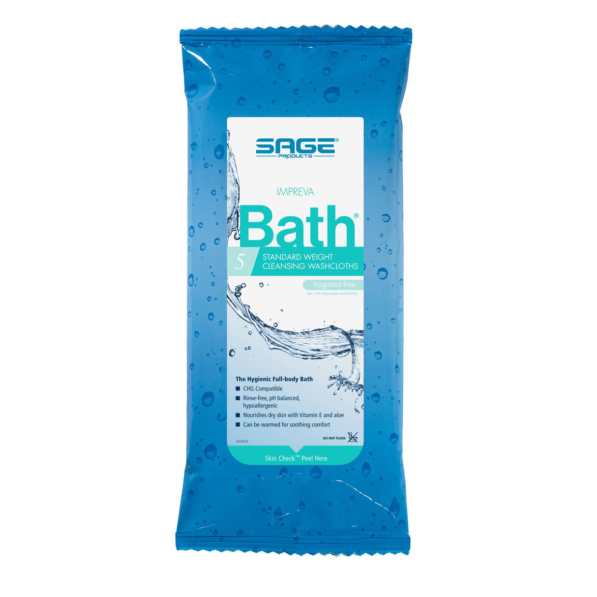 Rinse-Free Bath Wipe Impreva Bath™ Soft Pack Unscented 5 Count - BeHope
