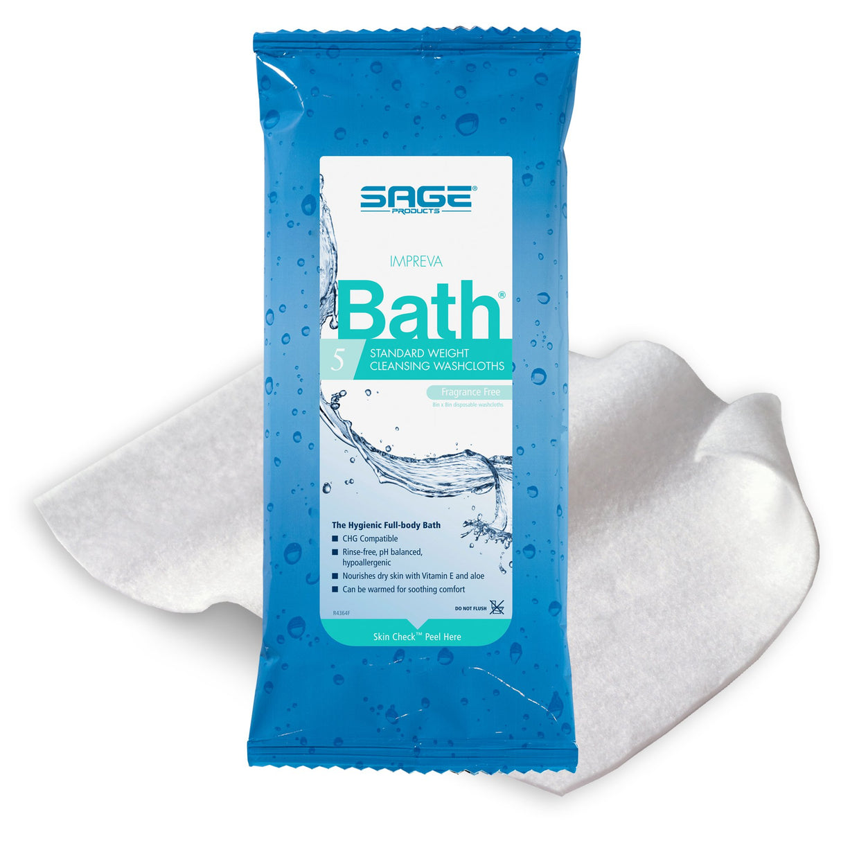 Rinse-Free Bath Wipe Impreva Bath™ Soft Pack Unscented 5 Count - BeHope