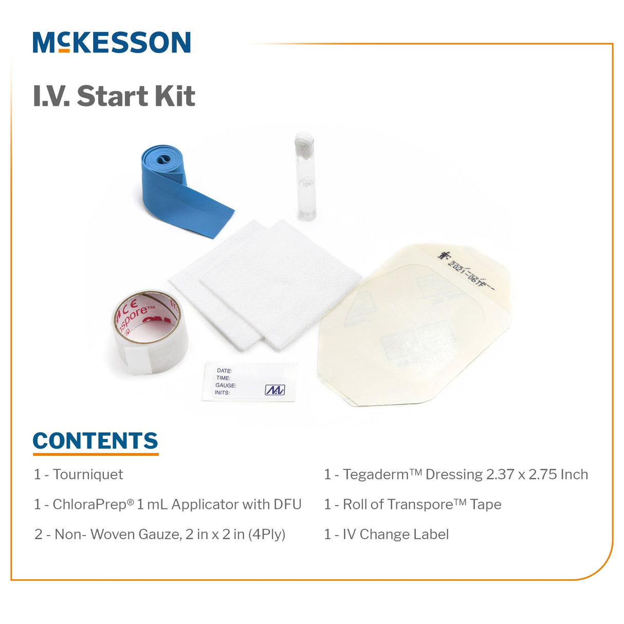 McKesson IV Start Kit with Tegaderm Dressing ChloraPrep - BeHope