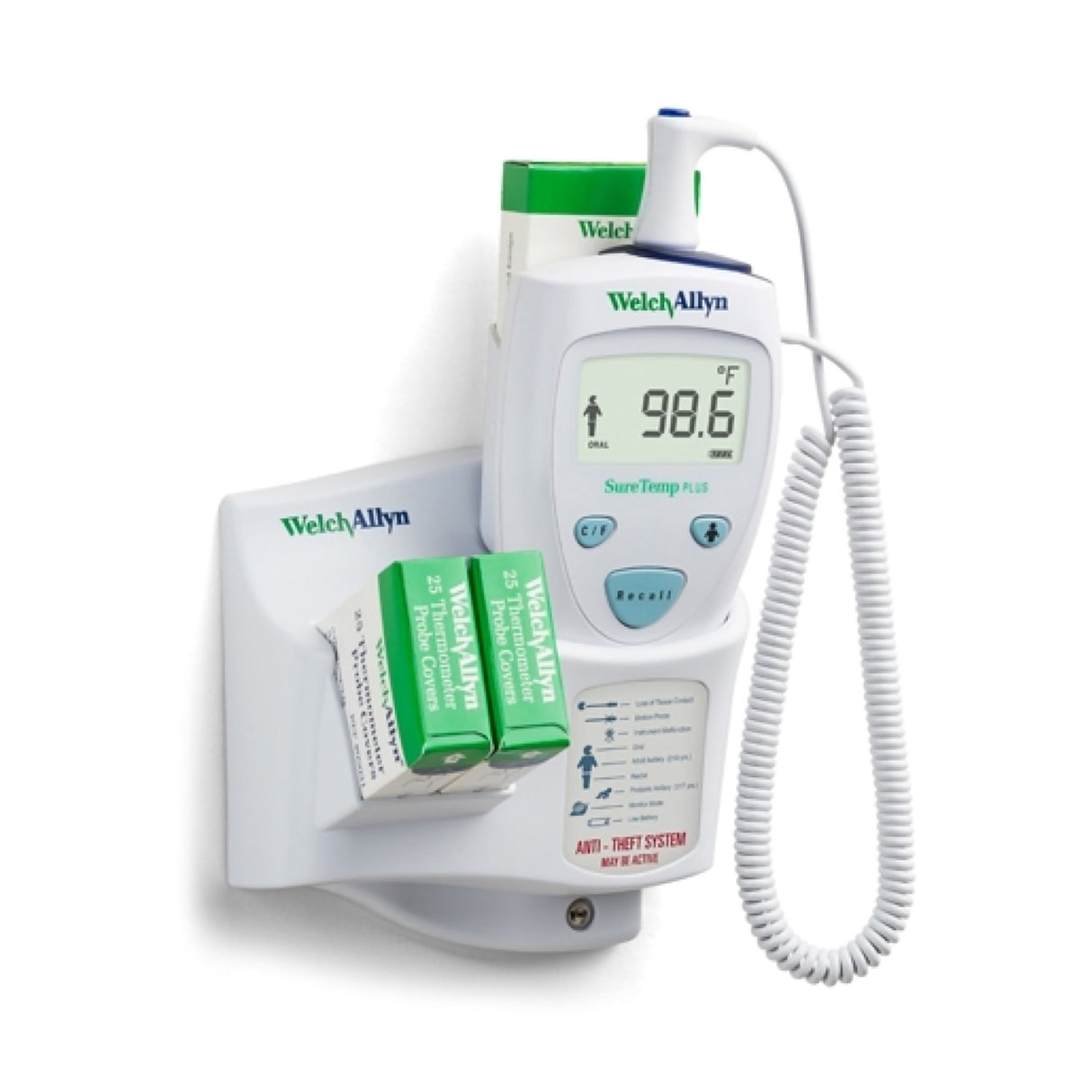 Electronic Probe Thermometer SureTemp® Oral / Rectal / Axillary Probe Wall Mount - BeHope