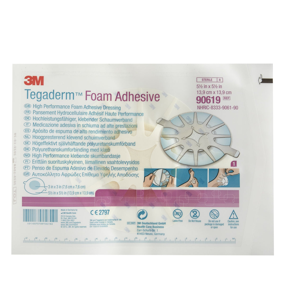 Foam Dressing 3Mâ„¢ Tegadermâ„¢ High Performance 5-1/2 X 5-1/2 Inch With Border Film Backing Acrylic Adhesive Heel Sterile - BeHope
