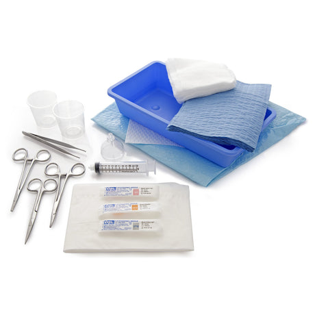 McKesson Premium Sterile Laceration Tray with Stainless Steel Instruments - BeHope
