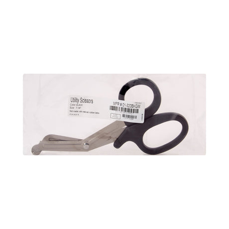 Utility Scissors McKesson 7-1/4 Inch Length Office Grade Stainless Steel / Plastic NonSterile Finger Ring Handle Angled Blunt Tip / Blunt Tip - BeHope