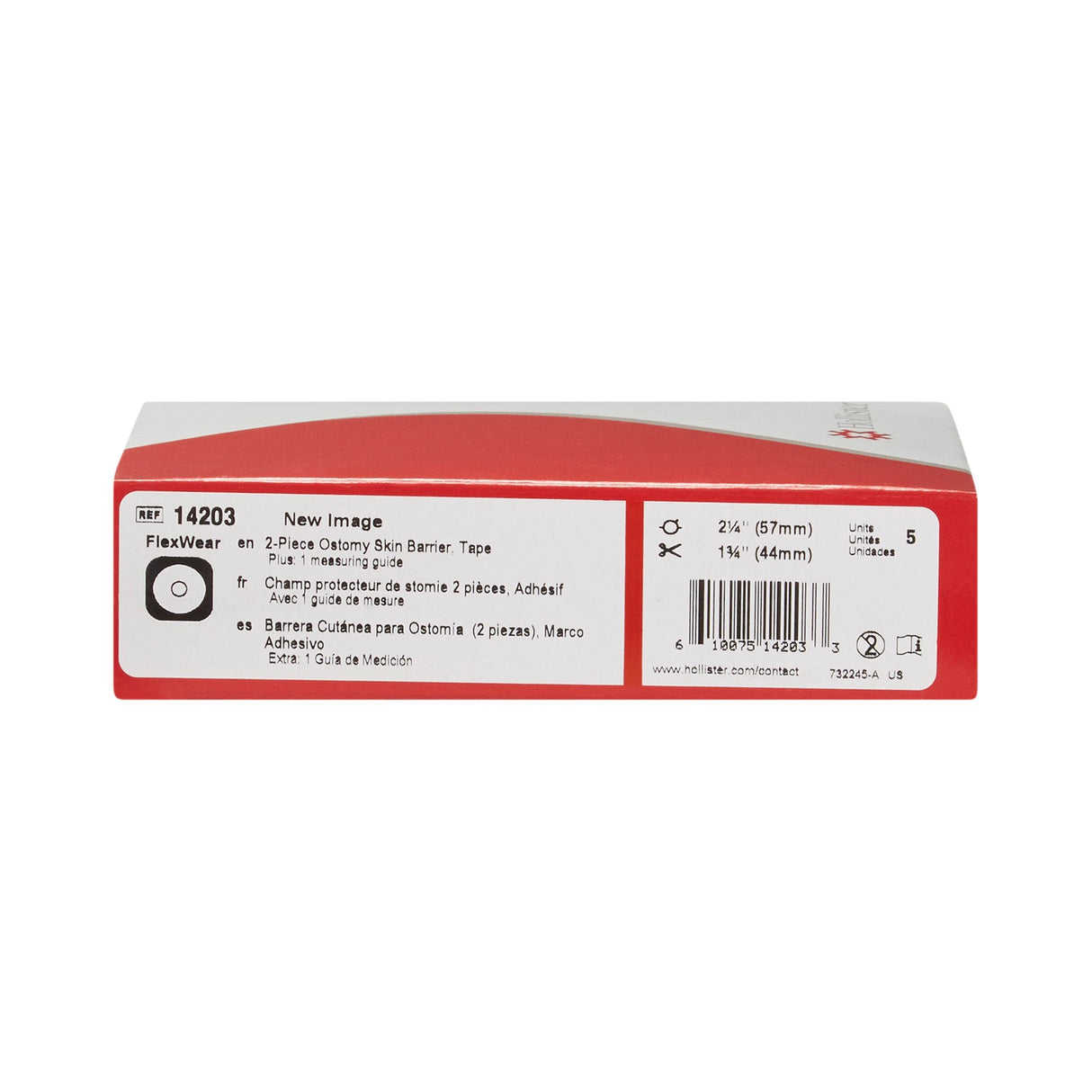 Ostomy Barrier New Image™ Flextend™ Trim to Fit, Standard Wear Adhesive Tape 57 mm Flange Red Code System Hydrocolloid Up to 1-3/4 Inch Opening - BeHope