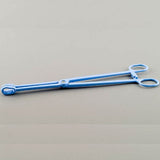 Sponge Forceps Econo Sterile™ 9-1/2 Inch Length Floor / Office Grade Plastic Sterile Locking Finger Ring Handle Straight Serrated Ring Tips - BeHope