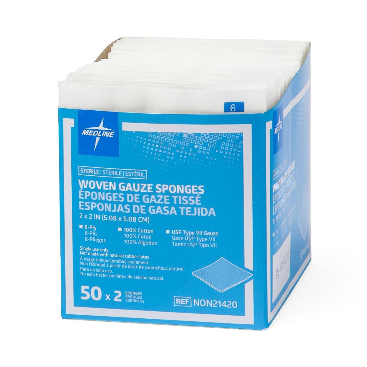 Gauze Sponge Medline 8-ply Sterile 2 Per Pack
