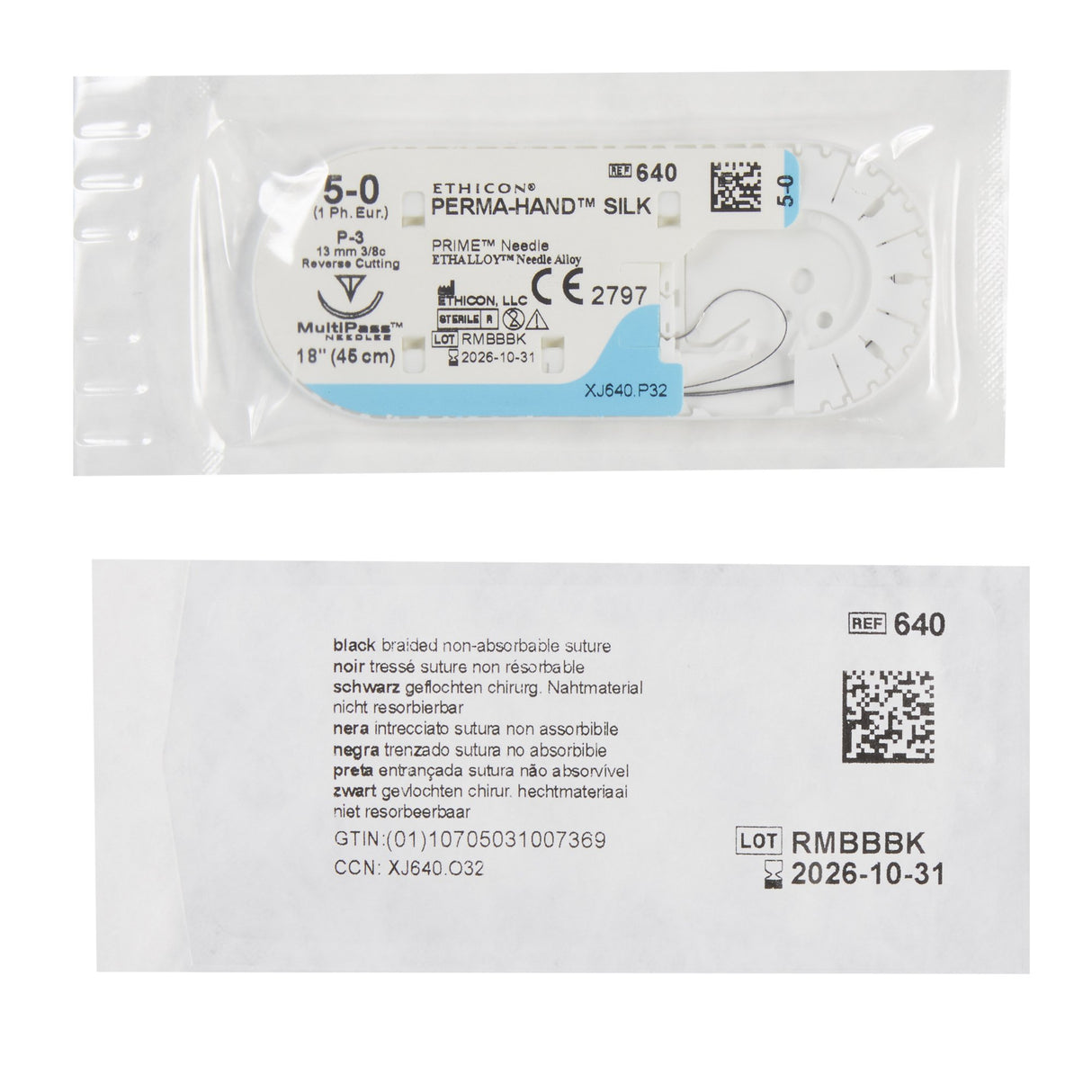 Nonabsorbable Surgical Suture With Needle Perma-hand™ Silk Precision Reverse Cutting Needle Braided - BeHope