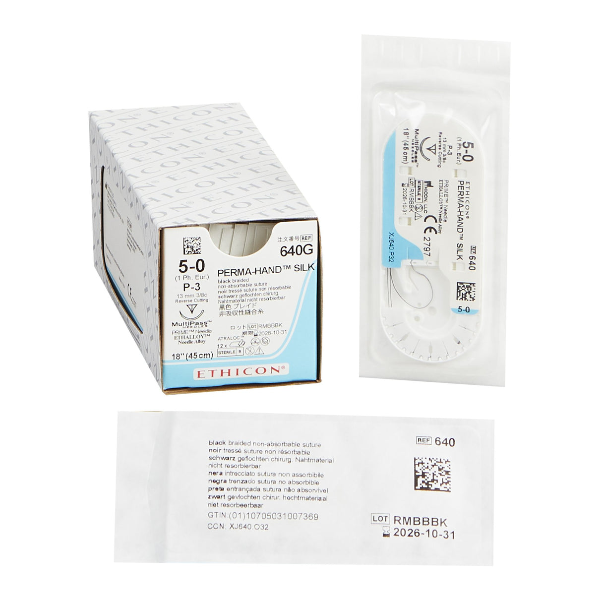 Nonabsorbable Surgical Suture With Needle Perma-hand™ Silk Precision Reverse Cutting Needle Braided - BeHope
