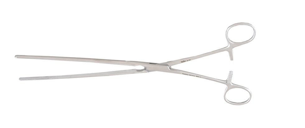 Hemostatic Forceps Miltex® Kocher 10-1/2 Inch Length OR / Surgical Grade German Stainless Steel NonSterile Locking Finger Ring Handle Straight Serrated Tips - BeHope