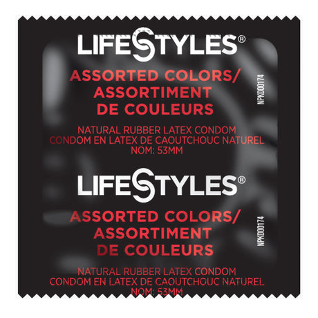 Condom Lifestyles® Assorted Colors Lubricated One Size Fits Most 1,008 per Case - BeHope