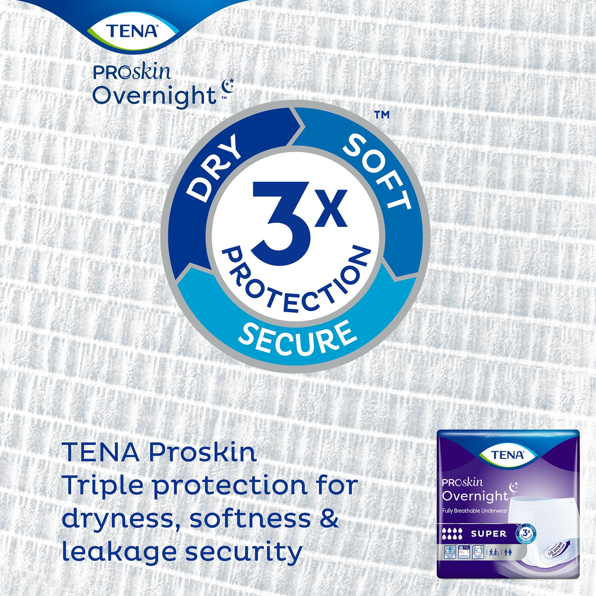 Unisex Adult Absorbent Underwear TENA ProSkin Overnight™ Super Pull On with Tear Away Seams X-Large Disposable Heavy Absorbency - BeHope