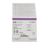 Absorbable Suture with Needle Polysorb™ Polyester P-13 3/8 Circle Precision Reverse Cutting Needle Size 5-0 Braided - BeHope